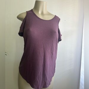 Purple Open Shoulder Blouse